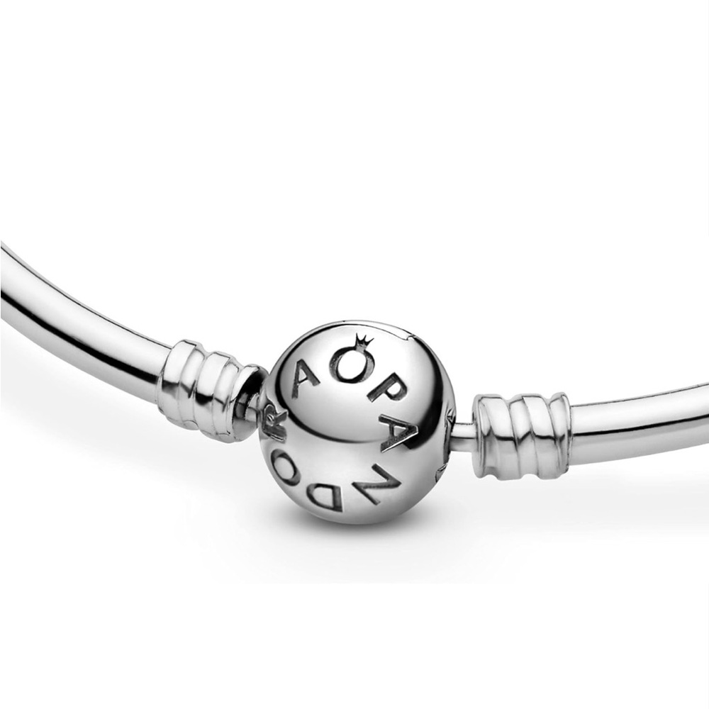 NIB Pandora Sterling Silver Bangle w/Pandora charm - Picture 6 of 7